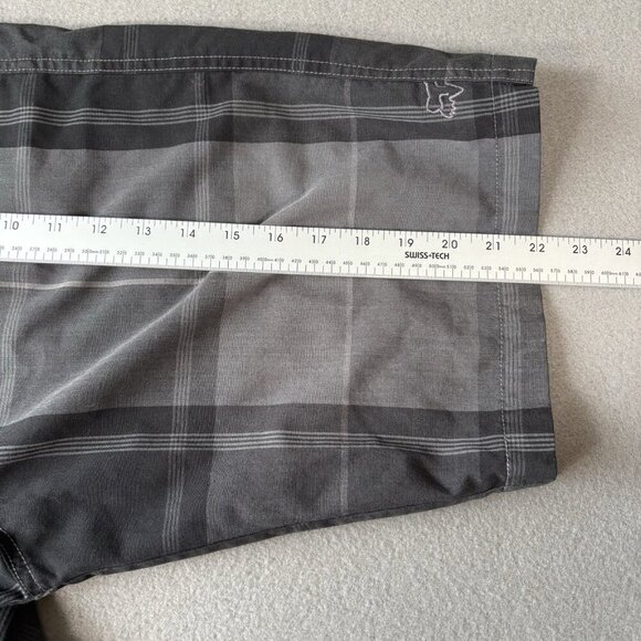 Fox Shorts Mens 33 Chino Gray Black Plaid Motocross MX Dirtbike Racing Bermuda - Picture 6 of 13